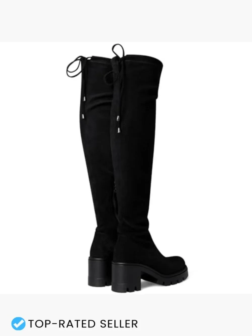 Over the Knee Boots Chunky Block Heel Platform Side Zipper Suede Fall Winter